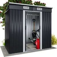 GARDEBRUK® L Metall Gerätehaus 2m² mit Fundament 200x125x185cm Schiebetür Anthrazit Geräteschuppen Gartenhaus 4m³