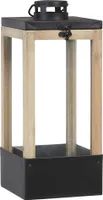 Mica Decorations Halton Laterne Gewächshaus - L14 x B14 x H33,5 cm - Schwarz