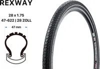 28 Zoll REXWAY Fahrrad Reifen 47-622 City Trekking Bike Stadtrad 28x1.75 Pannenschutz