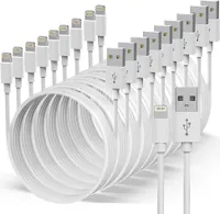 3x Lightning nabíjecí kabely pro iPhone, iPad a iPod – USB Lightning 1 Meter / 10 Pack