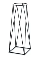 HowHomely | Blumenständer - 96 cm - Schwarz - Moderner Pflanzständer im Loft-Stil, Minimalistisch
