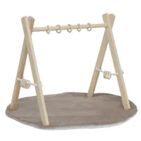 LuMali BABY GYM Spiel aus Holz mit einer beige Spielmatte spielbogen Für Kleinkinder  Montessori Spiel Spielzeug Für Kleinkind Übung Baby Gym