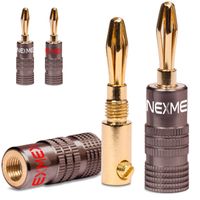 Bananenstecker vergoldet 4x Stecker Set NEXMEX Steckverbinder Lautsprecherkabel