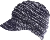 Gestrickte Schirmmütze Schirmmütze Winter Damen mit Visor Winter gestrickte Warme Damen Barett Mütze aus Weicher Baumwolle