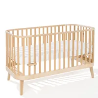 ATB MEBLE łóżeczko z materacem 140x70 cm - rozkładane łóżeczko 2w1 - PRINCIPAL co-sleeper baby - łóżko dla rosnącego dziecka - łóżko młodzieżowe - drewno