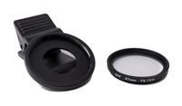 SYSTEM-S UV Filter 37 mm unbeschichtet Slim Linse mit Clip für Smartphones in Schwarz