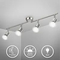 LED stropní světlo obývací pokoj GU10 kovová lampa stropní bodové otočné 4 světla