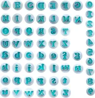 62-teiliges Buchstaben Zahlen Fondant Ausstechformen-Set, Kuchen Dekoration Alphabet Formen