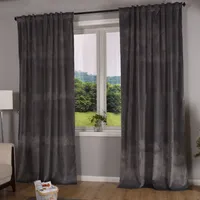 Verdunkelung Vorhang »Milano« Samt blickdicht Schlaufenband Tunneldurchzug Blackout Bügelband kürzbar Grau 2 Stück HxB 280x135 cm, 20357