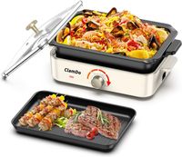 Involly-CalmDo 3-in-1 Grills & Elektrische Pfanne – Multifunktionaler Kochtopf, 1400 W Bratpfanne, mit Antihaftbeschichtung, tischgriller elektrisch
