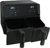 Doppel Heißluft Fritteuse 9 Liter 5,5/3,5 l schwarz 2200 Watt Touch Display