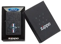 ZIPPO ® Feuerzeug 60004843 FORD Mustang Horse & Bars black matte