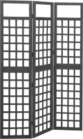 Prolenta Premium - Spalier/Paravent 3-teilig Massivholz Tanne Schwarz 121x180 cm