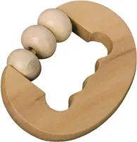 Vitolog Drewniany Masażer do Pleców Szyi Kręgosłupa, Brzucha i Ramion Ręczny Antycellulitowy Rolka do Masażu Ciała Nóg Brzucha 11x8x2.5cm