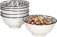 6er Set Jail Bowl-Schalen 500ml schwarz-weiß Müsli Salat Dessert Schüssel
