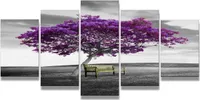Obraz 200 x 100 cm na plátně fialový strom 6339 - Obrazy/nástěnný obraz/umělecký tisk je připraven zarámovat