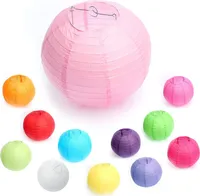 10 Stuecke Papier Laterne Lampions 10" (25 cm) Rosa, rund Lampenschirm Dekoration Papierlaterne fuer Hochzeit Geburtstag Party Garten