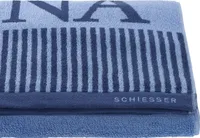 Schiesser Frottier Saunatuch Rom | 100% Baumwolle aus hachhaltiger Produktion | garngefärbt, weich, saugstark, groß | 75x200 cm | Hellblau