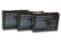 vhbw 3x Akku kompatibel mit Medion 20 MP Superzoom P44029, MD86929 Kamera (1600 mAh, 3,7 V, Li-Ion)