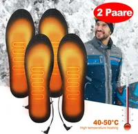 2 Paar Beheizbare Einlegesohlen Sohlenwärmer Heated Insoles Beheizte Innensohle, mit USB-Schnittstelle Größe: 41-45 zuschneidbar