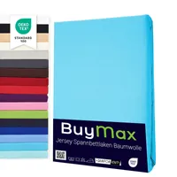 Spannbettlaken Jersey Spannbetttuch 100% Baumwolle Größe 200x200 cm Farbe Türkis