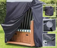 Schutzhülle aus hochwertigem Gewebematerial XXL Abdeckhaube für Strandkörbe 155x105x170/135 cm