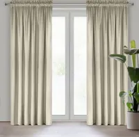 Samtvorhang ROSA beige 135x300 cm Kräuselband