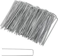 Kotvící kolíky do země 400 kusů, kotvící kolíky do země z pozinkované oceli, 150x25mm, Ø2,8mm, pro ploty, ohrady, stany, tvar U, stabilní