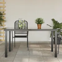 vidaXL Záhradný stôl čierny 150x90x74 cm Hliník a sklo