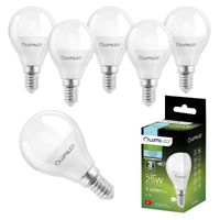 LUMILED Żarówki LED E14 P45 2,5W zastępuje (25W żarówka) 6 sztuk zestaw 249lm 6500K chłodna biel 180° kąt świecenia 230V żarówka żarówka żarówka w kształcie kropli kula żarówka energooszczędna