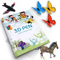 šablony pro 3D tiskárnu, šablony pro 3D pero, šablony s motivy, pro děti, 40 stran různých barevných šablon