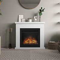 TAGU Frode weiss, Elektrokamin mit 23 Zoll Powerflame 1500W