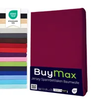 Spannbettlaken Jersey  Spannbetttuch 100% Baumwolle Größe 100x200 cm, Farbe Bordeaux