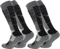 Stark Soul® Ski & Snowboard Socken 2 Paar, mit Spezialpolsterung 43-46 Grau-Schwarz
