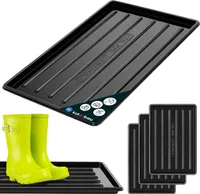 KOTARBAU® Sada 3 odkvapkávačov na topánky 45x30 cm Podložka na topánky so zvýšeným okrajom Podložka na topánky Plastový odkvapkávač na topánky pre domáce zvieratá Čierna