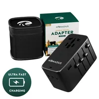 Nomadius Weltstecker PRO – Reisestecker - Universal - 170+ Länder – Weltreiseadapter - Reiseadapter - Schnelladung