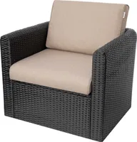 SC  Kissen für Rattanmöbel, bequemes Sitzkissen, Gartenmöbel Kissen mit weicher Füllung, Kissen für drinnen und draußen, Rattan-Stuhlkissen 50x50 cm mit Rückenlehne - Beige