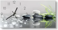 DEQORI Glasuhr 60x30 cm Zahlen 'Naturstein Arrangement' Wanduhr Glas Uhr Design leise
