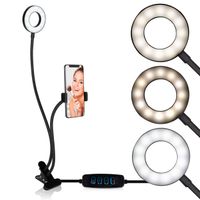 Grundig Selfie Studio Ring Light - Ringleuchte - Selfie Ringlight - Social Media und Vlogs - mit Tischklemme - flexibler Hals - USB