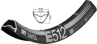 Felge DT Swiss E 512 27.5" schwarz 584-25 VL 6,5mm 32 Loch