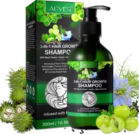 Shampoo 3-in-1 mit Rizinusöl Amlaöl Schwarzkümmelöl Kopfhaut Pflege Haarwachstum, 1x 300ml