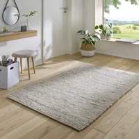 TaraCarpet Handwebteppich Helsinki hellgrau meliert 090x160 cm