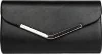 styleBREAKER Clutch Abendtasche im Envelope Kuvert Design mit Zierleiste aus Metall und abnehmbarer Kette zum umhängen, Damen 02012131
