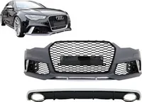 Zderzak przedni do Audi A6 C7 4G Facelift 11-14 RS6 Look Diffusor Exhaust