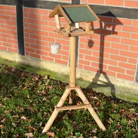 zooprinz Vogelhaus mit Ständer | Bird House | 124 cm | Wetterfest | Kiefernholz | Bitumendach