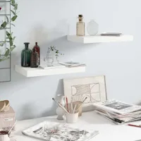 vidaXL Schweberegale 2 Stk. Hochglanz-Weiß 40x23x3,8 cm MDF