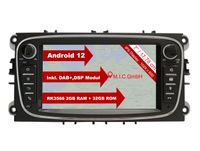 M.I.C. AF7-Lite Android 12 Autoradio mit Navi Navigation Ersatz für Ford Focus mk2 Mondeo Cmax Galaxy Smax :DSP DAB Plus Bluetooth 5.0 WiFi 2 din 7" IPS Bildschirm 2G+32G USB sd mirrorlink zubehör