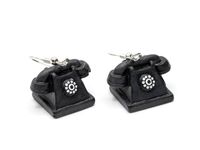 Telefon Ohrringe Telefonohrringe mit Wahlscheibe Hörer Miniblings Retro schwz