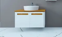 Badmöbel Unterschrank mit keramik Waschschale 60cm