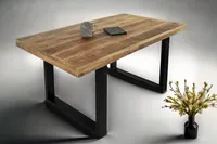 Esstisch 120x80cm Mangoholz gerade Kante U-Gestell schwarz RIO